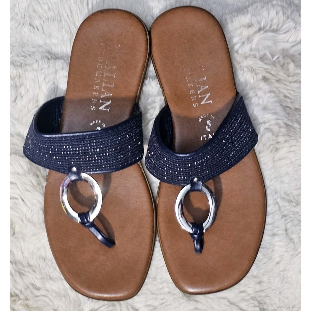Italian Shoemaker Navy Blue Sandals Size 6.5